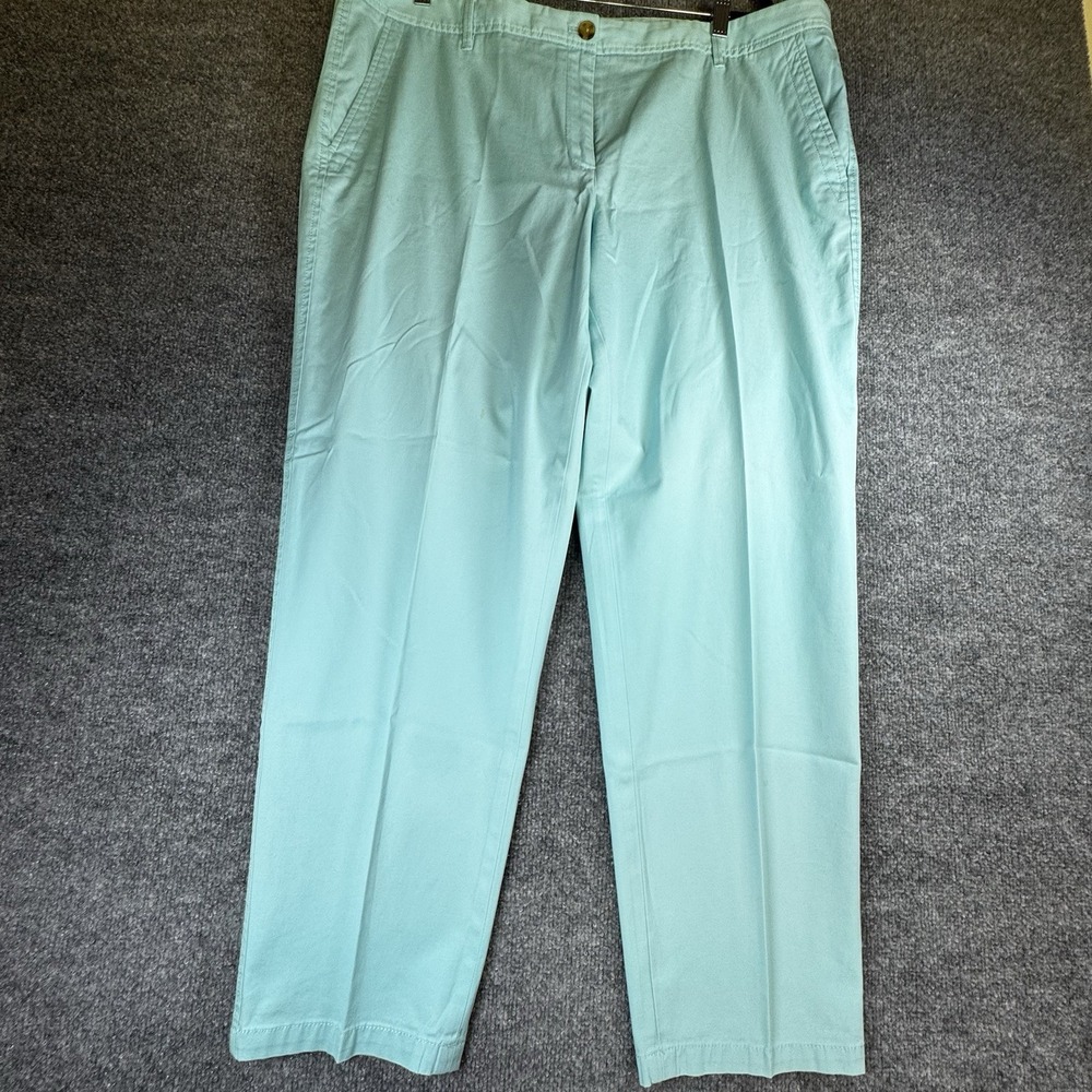 Talbots Womens Pants Blue SZ 18 Relaxed Chino High Rise Stretch Cotton Blend